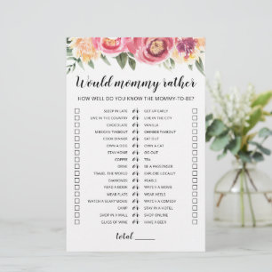 Voudrait Maman Plutôt Baby shower Jeu