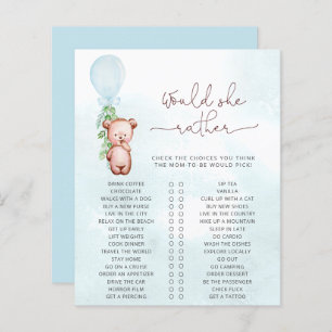 Voudrait Maman Plutôt Jeu Baby shower Teddy Bear