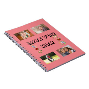 Vous aime maman floral Photo Quartet Rose Cahier D