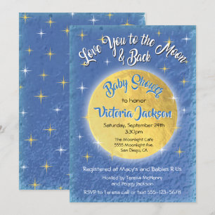 Vous aimez à la lune et les invitations baby showe