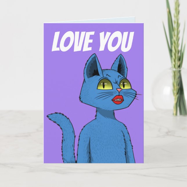 VOUS AIMEZ CARTES DE CHAT D'ANNIVERSAIRE POUR LUI  (Devant)