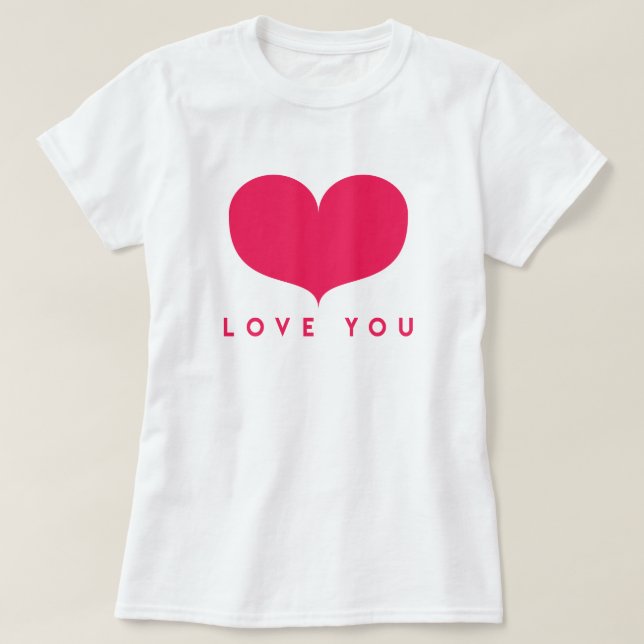 Vous aimez | Grand T-shirt Coeur rose (Design devant)