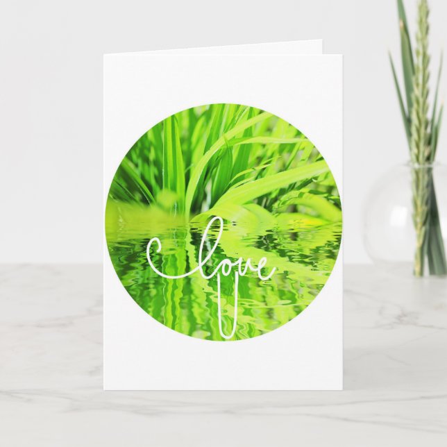 Vous aimez U tellement Carte de vœux en herbe vert (Devant)