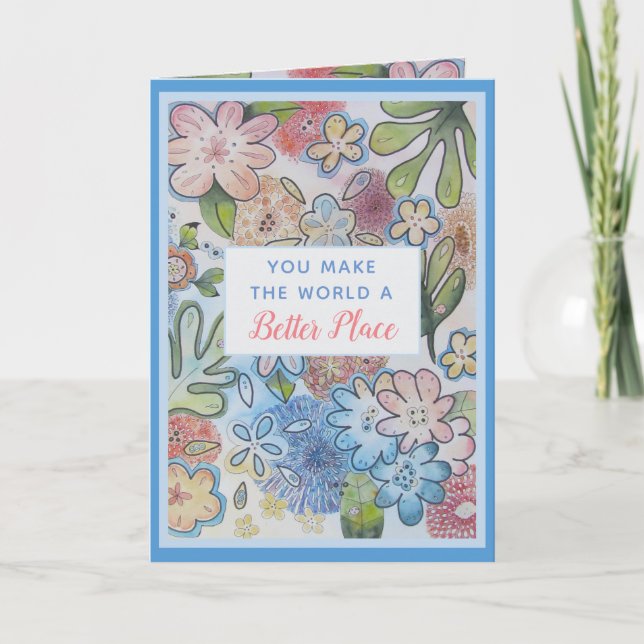 Vous améliorez la Carte de remerciements mondiale (Devant)