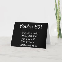 Vous avez 60 ans Carte Anniversaire