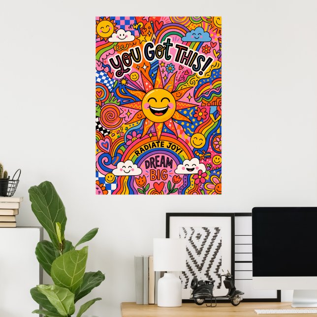 Vous avez ça Affiche Motivationnelle Rétro Soleil  (Bureau à domicile)