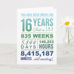 Vous Avez Été Aimé 16 Ans, 16ème Carte Anniversair