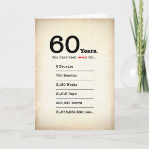 Vous avez été aimé 60 ans, Carte d'anniversaire
