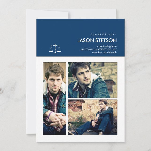 Vous avez été encadré Droit Graduation Invitation (Devant)