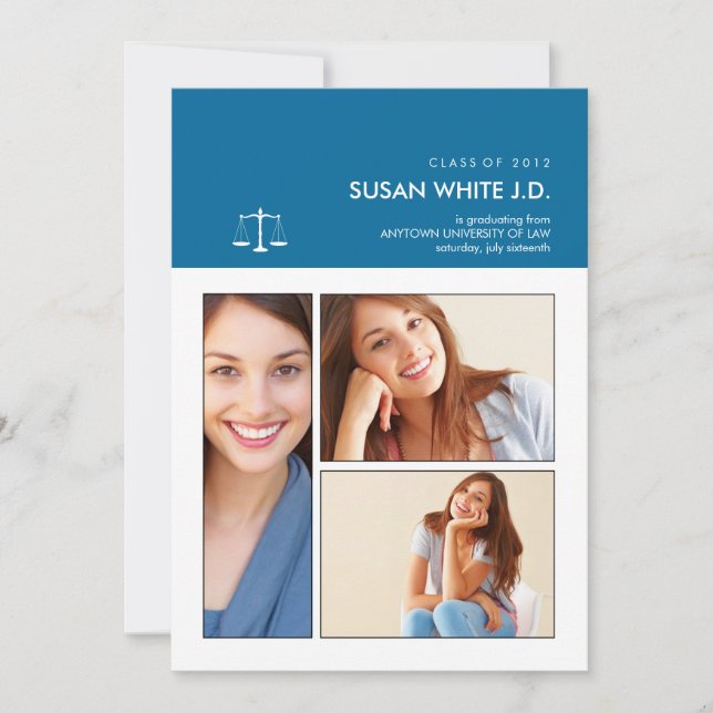 Vous avez été encadré Droit Graduation Invitation (Devant)