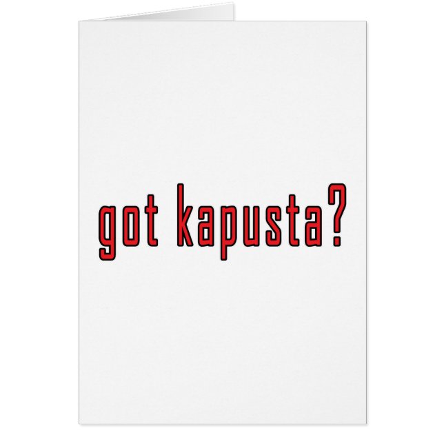 vous avez kapusta ? (Devant)