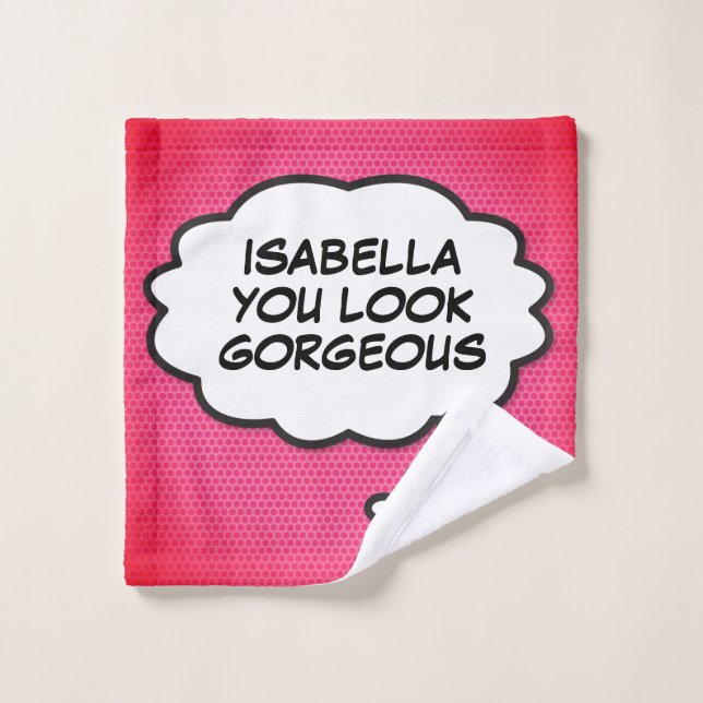 VOUS AVEZ L'AIR GORGEOUS Think Bubble Fun Comic Bo (Gant de toilette)