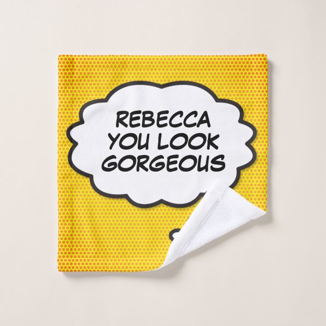 VOUS AVEZ L'AIR GORGEOUS Think Bubble Fun Comic Bo (Gant de toilette)