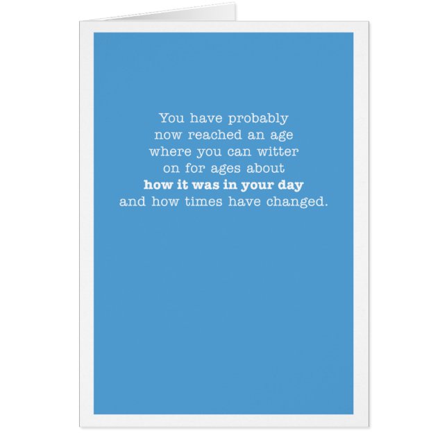 Vous avez probablement atteint un âge... (Devant)