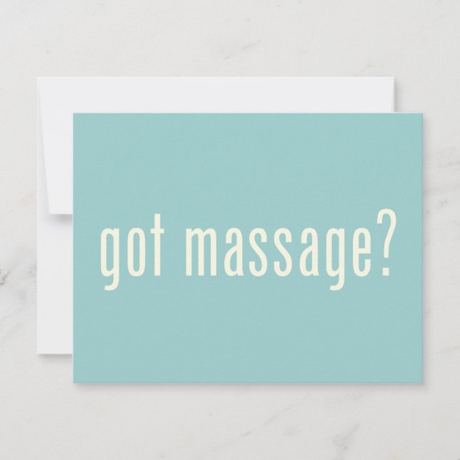 Vous avez reçu un massage ? (Devant)