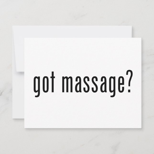 Vous avez reçu un massage ? (Devant)