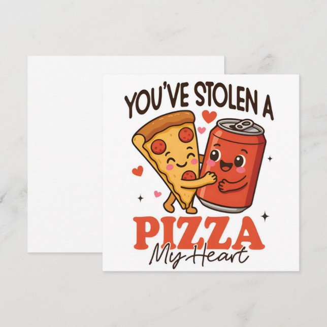 Vous avez volé une pizza de mon cœur carte de vaca (Devant / Derrière)