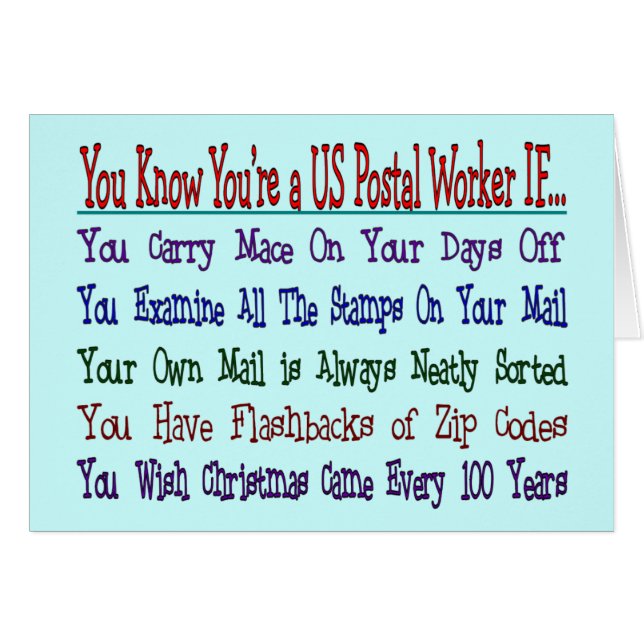 Vous connaissez votre un TRAVAILLEUR POSTAL SI (Devant horizontal)