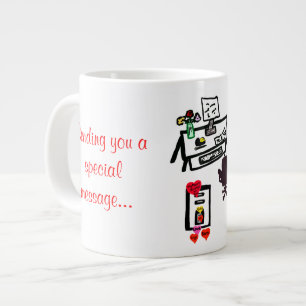 Vous envoyer un message Coeurs Valentin Chine Mug