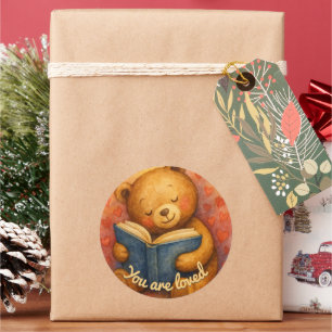 Vous êtes aimé – Autocollant rond Ourson mignon