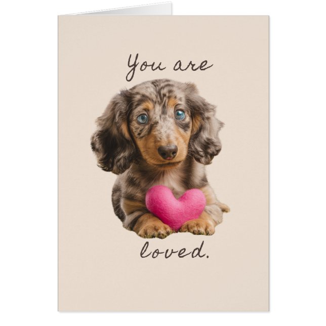 Vous êtes aimé – Carte postale de dachshund mignon (Devant)