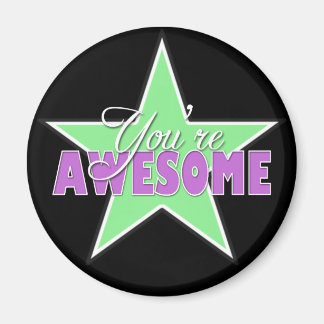 Vous êtes AWESOME - Green & Purple Star Magnet