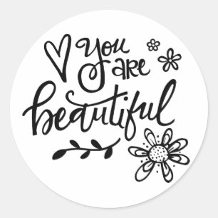 Vous Êtes Beau, Lettres À La Main, Stickers Rond