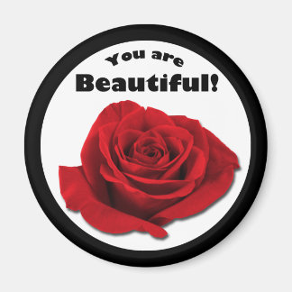 "Vous êtes belle" Rouge Rose Magnet