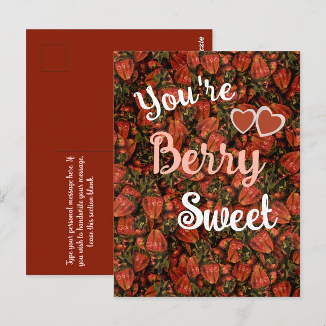 Vous êtes Berry Sweet - Carte postale aux fraises (Devant / Derrière)