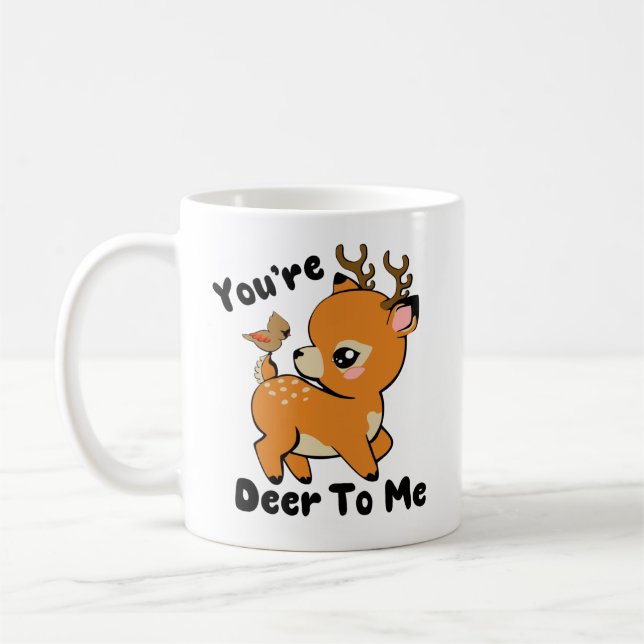 Vous êtes Deer To Me Mug - Homme Deer Femme Bird (Gauche)