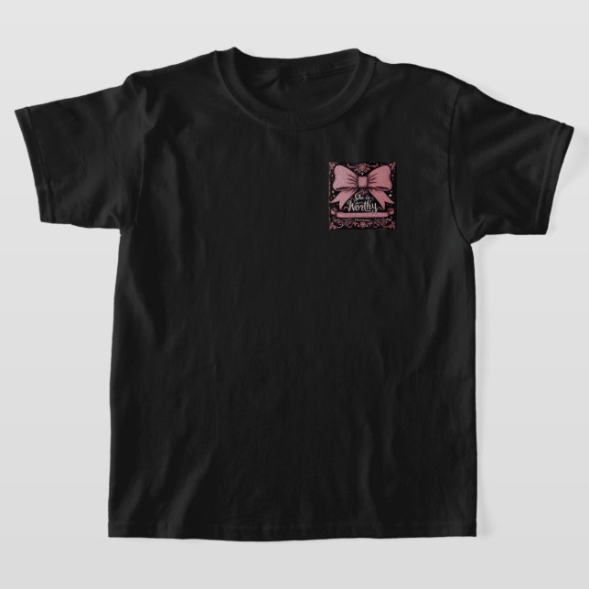 Vous êtes dignes, proverbes, T-shirts noirs filles (Poser)