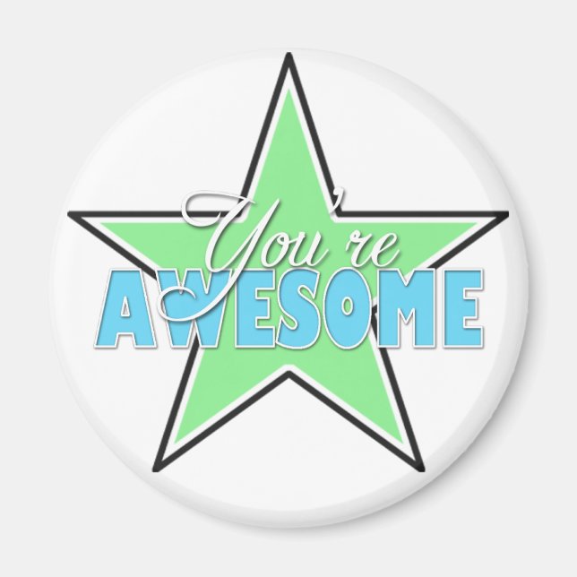 Vous êtes fantastique - Magnets Green & Blue Star (Devant)