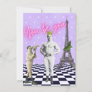 Vous Êtes Funky Vintage Strongman Flat Card