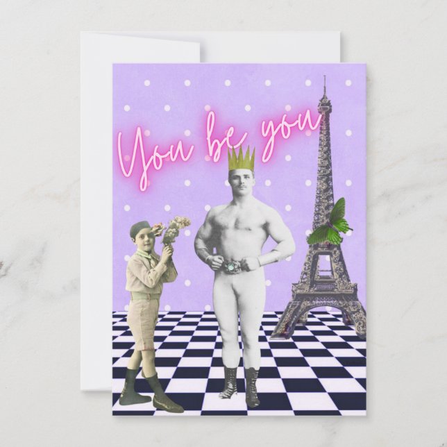 Vous Êtes Funky Vintage Strongman Flat Card (Devant)