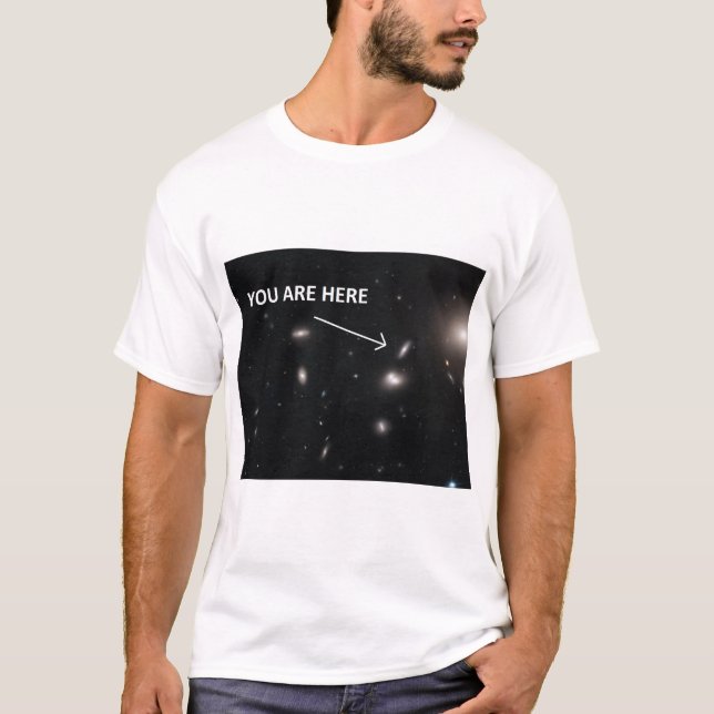 Vous êtes ici, t-shirt de galaxie en grappe (Devant)