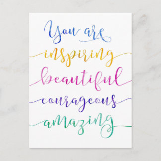 Vous êtes Inspirant Belle carte postale courageuse