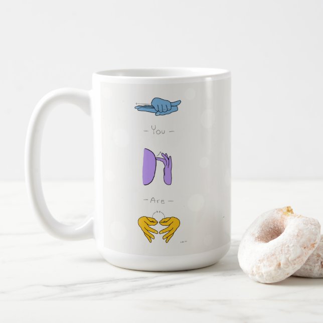Vous êtes intelligent Important Citation ASL Mug (Avec donut)