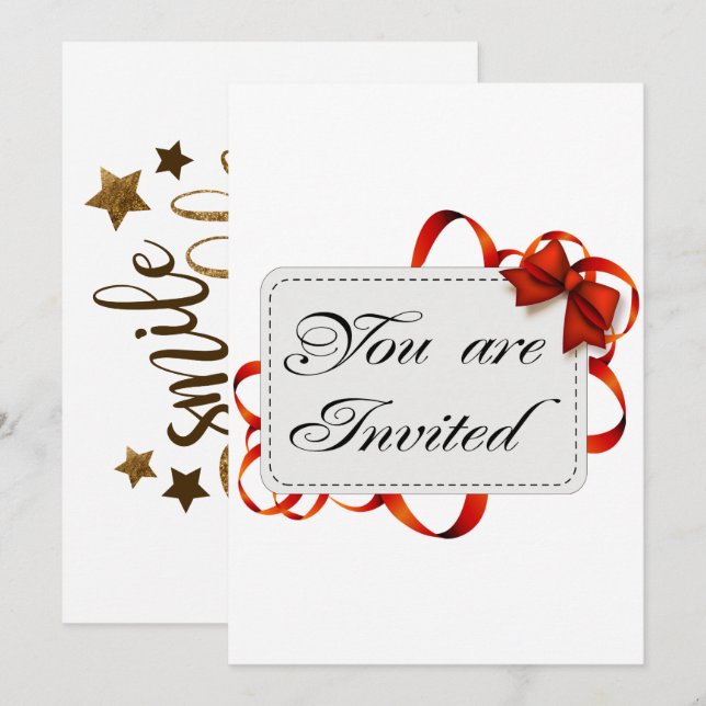 Vous Êtes Invité Carte D'Invitation (Devant / Derrière)