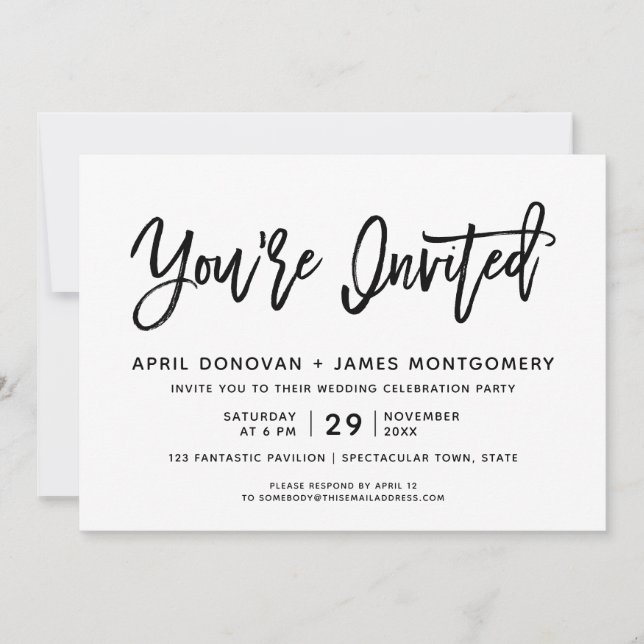 Vous êtes invité Faire-part de mariage de typograp (Devant)