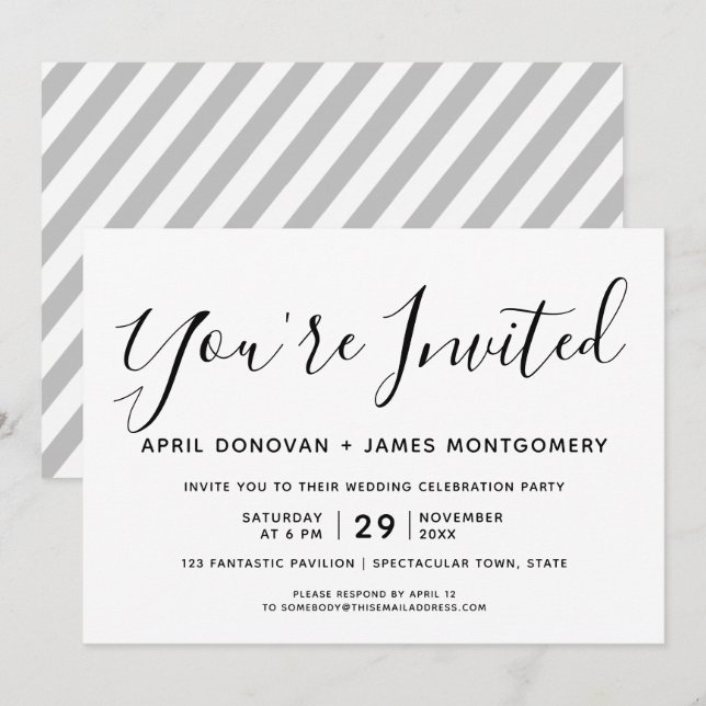 Vous êtes Invité Faire-part de mariage de typograp (Devant / Derrière)