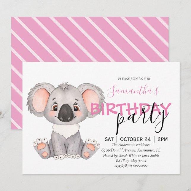 Vous êtes invités à une 1ère Invitation Koala-tast (Devant / Derrière)