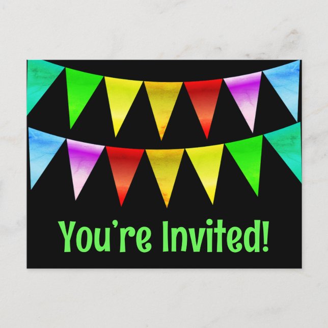vous êtes invités cartes d'anniversaire joyeux (Devant)