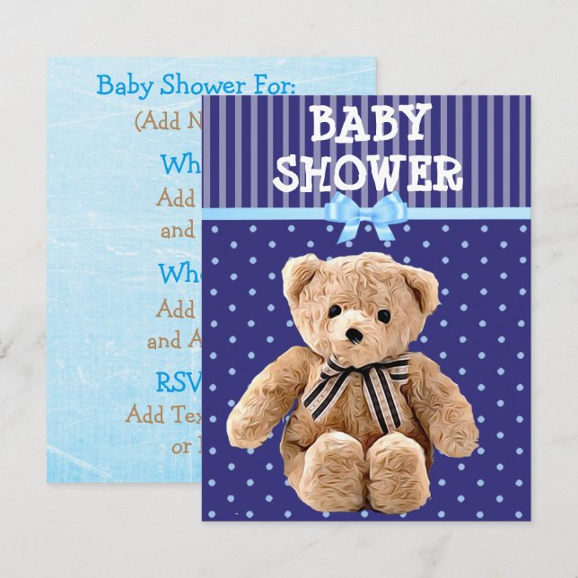 Vous êtes invités, invitations pour Baby Shower Ou (Devant / Derrière)