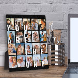Vous êtes le Collage d'une photo 20 Plaque photo<br><div class="desc">Un cadeau romantique d'affichage photo pour votre partenaire - parfait pour un anniversaire de mariage, fiançailles, présentation de mariage etc. Le design comporte une impression surdimensionnée qui dit "Vous êtes celui", affichée comme une superposition sur vos images. Le modèle photo est configuré pour ajouter 20 de vos photos préférées, toutes...</div>