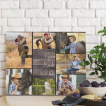Vous êtes le One 7 Photo Collage Rustic Wood<br><div class="desc">Collage photo rustique fausse toile que vous pouvez personnaliser avec 7 de vos photos préférées. Cette ferme de campagne design effet bois est écrit avec les mots "vous êtes celui qui" dans l'imprimé surdimensionné moderne et la typographie script décontracté. Le modèle photo est configuré pour vous permettre d'ajouter vos photos,...</div>