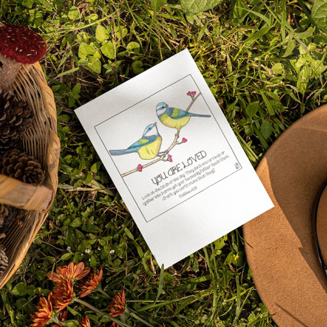 Vous êtes Loved Birds Inspirational Carte postale (Créateur téléchargé)