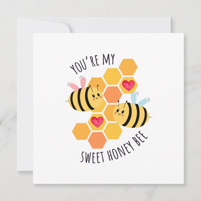 Vous êtes ma douce abeille à miel Carte plate (Devant)