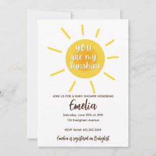Vous Êtes Mon Baby shower Sunshine Invitation