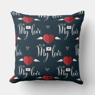 Vous êtes mon Coussin d'AMOUR/Coeur Rouge réversib