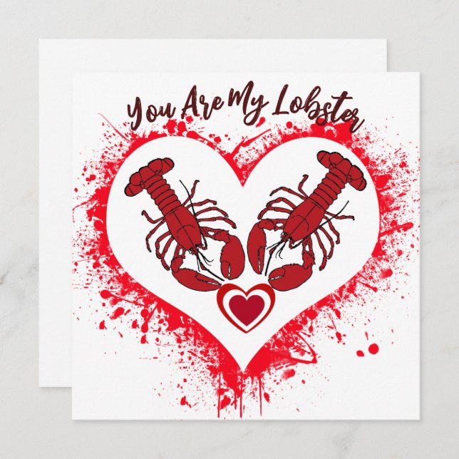 Vous Êtes Mon Homard Funny Love Anniversaire Carte (Devant / Derrière)